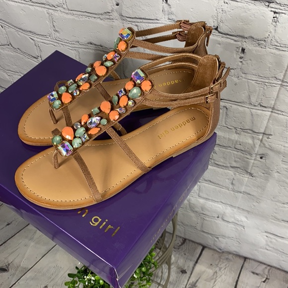 Madden Girl Embellished studded gladiator Strappy Sandals NWB - Picture 6 of 9